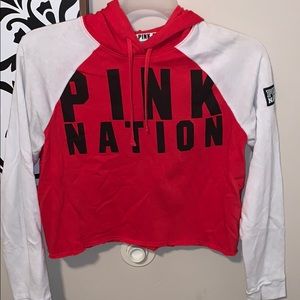 Pink Nation Cropped Hoodie